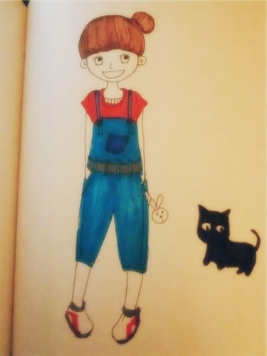 愿生活如花般灿烂_手绘可爱小女生的QQ空间