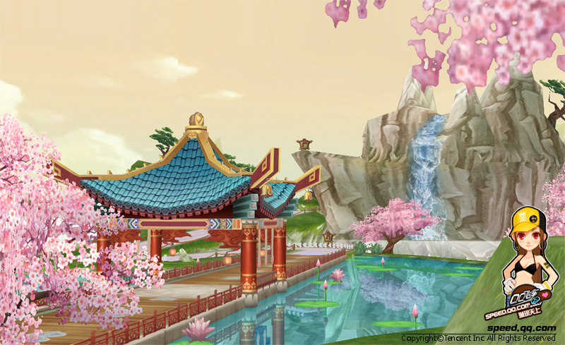 QQ飞车新版本《幸运大奖赛》揭秘 新赛道桃花