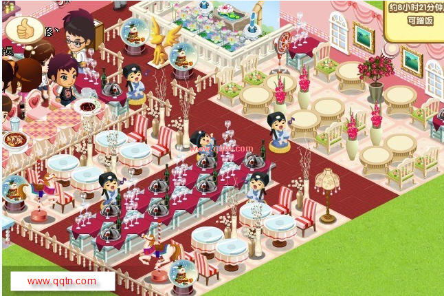 QQ餐厅装修效果图 粉红自助西餐厅_QQ下载网