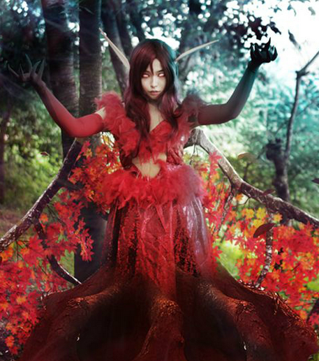 OL莫甘娜COS欣赏 美女COS莫甘娜鬼魂新娘_