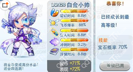 天天酷跑猫小妖和白金小帅哪个好 满级属性技