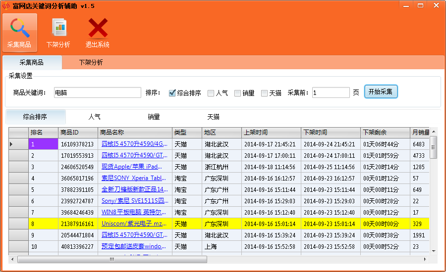 富网店淘宝关键词分析辅助下载1.5 最新免费版