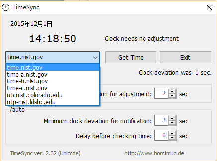 时间同步工具TimeSync2.32 绿色版_腾牛下载
