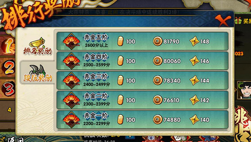 火影忍者手游排行榜段位及对应奖励介绍_腾牛