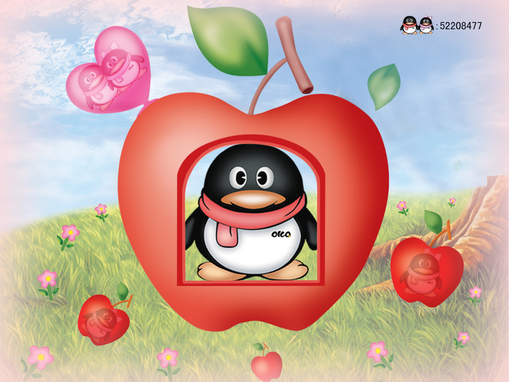 QQ桌面 苹果的心_QQ下载网